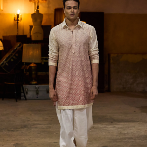 Peach Kurta Dhoti