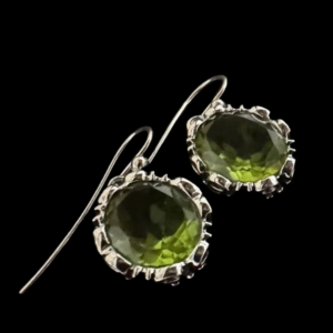 Silver Earrings - Green